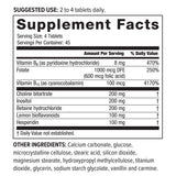 Lipotropic Adjunct Nutrition Facts - NeoLife Vitamin Shop
