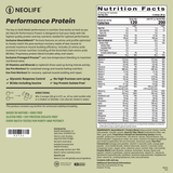 Performance Protein Nutrition Facts - NeoLife Vitamin Shop